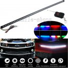 22" 56CM 7-Color 48SMD RGB LED Remote Colorful Knight Rider Strip Lights Grille