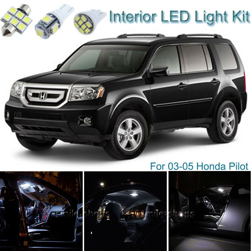 18pcs Premium White Interior LED Light Package Kit Deal For Honda Pilot 03-05