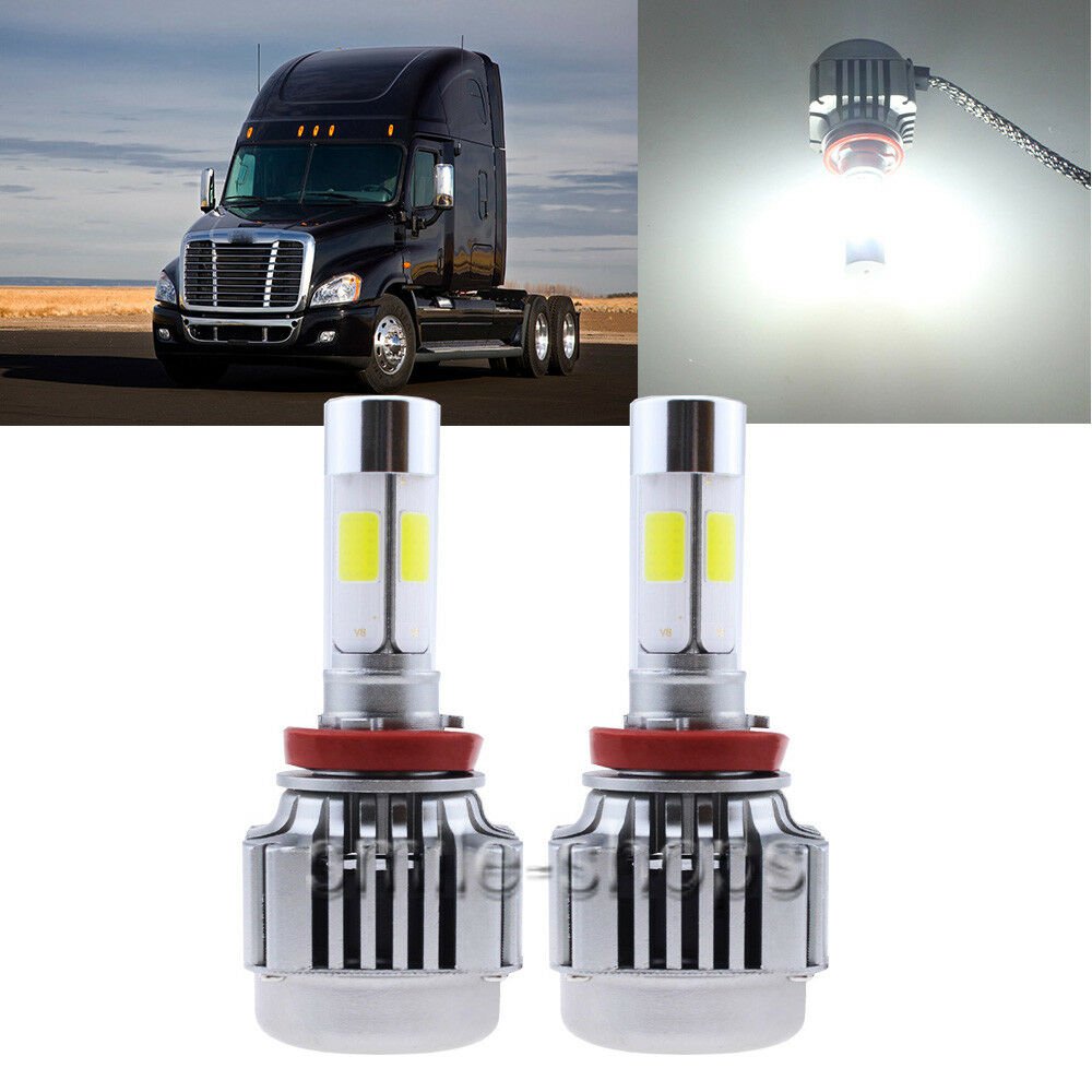 H11 LED Headlight Upgrade Bulbs Lights Kit For Freightliner Cascadia Brightest