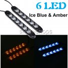 2pcs Ice Blue Color Car Daytime Running Lights DRL Turn Signal Lamp Waterproof