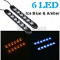 2pcs Ice Blue Color Car Daytime Running Lights DRL Turn Signal Lamp Waterproof
