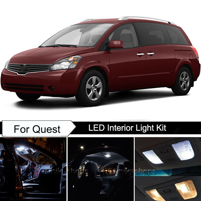 18pcs Xenon White Interior LED Light Package Kit Deal For Nissan Quest 2004-2009