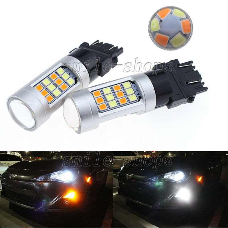 2x 42-SMD 3157 Switchback LED Bulbs For Daytime Running Lights/Turn Signal Bulbs