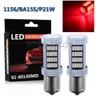2x Red BA15S P21W 1156 92SMD 4014 chip LED Car Reverse light Tail Lamp Bulbs DRL