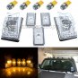 5pcs Clear Roof Cab Marker Cover & T10 Amber LED Light Bulbs for 03-09 Hummer H2
