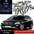 18pcs Interior LED Light Bulbs Package Kit for 2000-2005 Mercedes M Class White