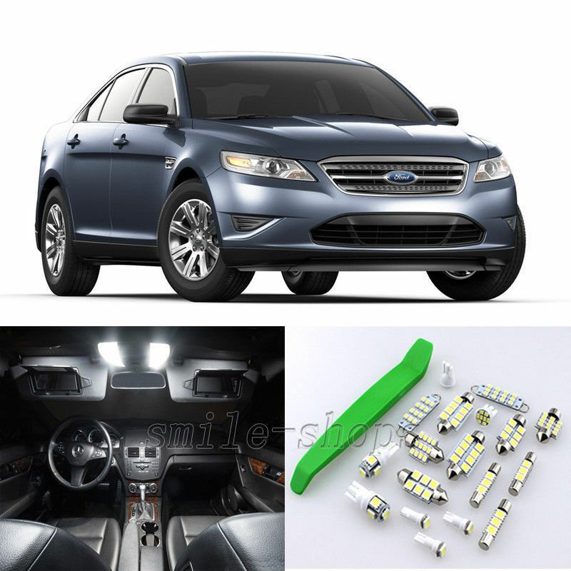 Xenon White 14pcs Interior LED Light Kit for 2010-2015 Ford Taurus + Free Tool