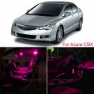 10pcs Bright Pink Interior LED Light Bulbs Package Kit For 2006-2011 Acura CSX
