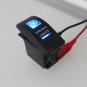 12V On/Off 5 pins Blue Driving Light Rocker Switch Kit with Relay Wiring Harness