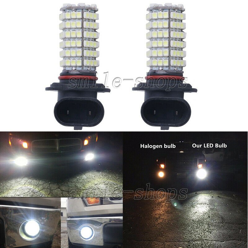 2pcs 120SMD White 9005 HB3 High Beam LED Fog Light Driving Daytime Running Light