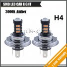 2pc H4 9003 HB2 LED Bulbs Fog Light Driving Lights 30SMD High Power Yellow Amber