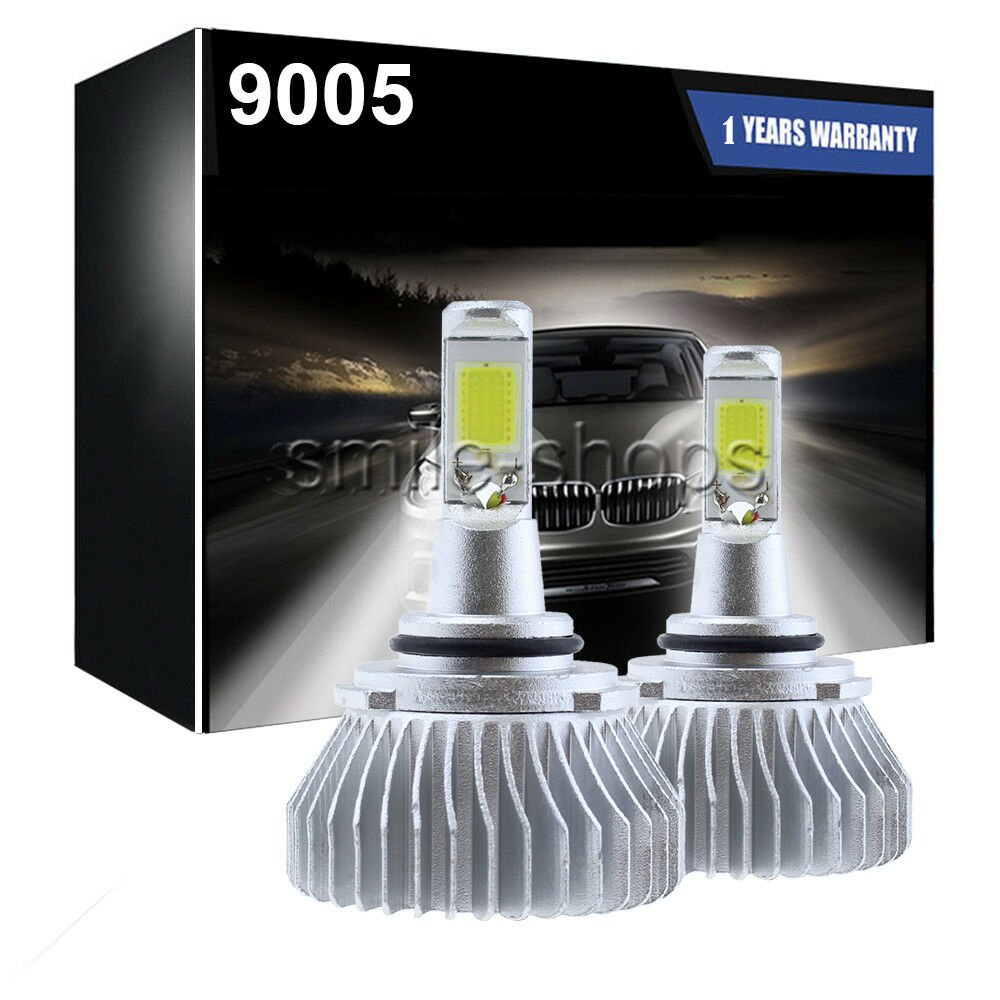 2-Sides Car LED Headlights Kit 9005 H10 60W 8000LM High Beam White Bulbs 6000K