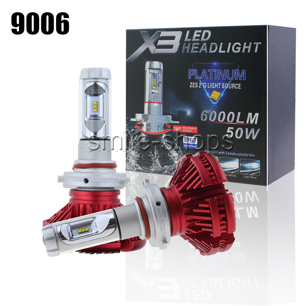2x 9006 HB4 LED Car Headlight Conversion Kit Bulb 12000LM High Power White 6000K
