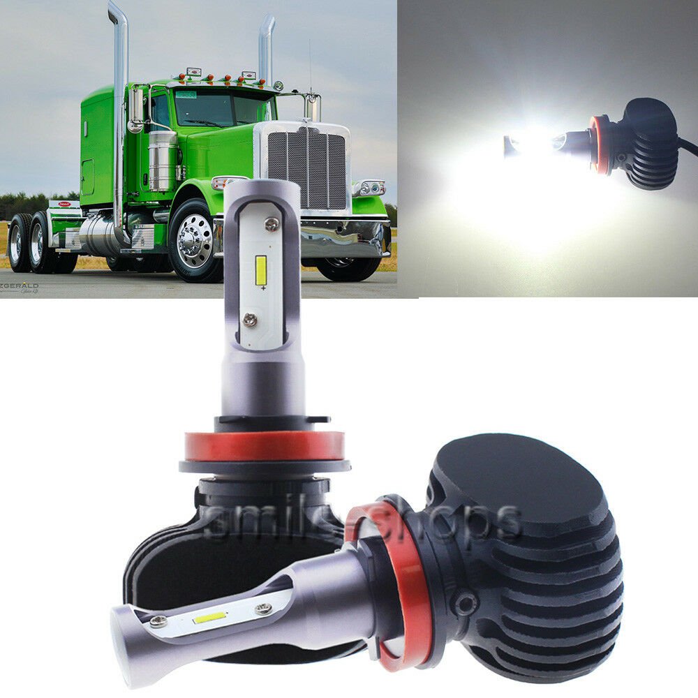 H11 H9 H8 50W Low Beam LED HID White Bulbs Headlamp Kit For Peterbilt 388 389