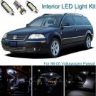 15pcs White Interior LED Light Package Kit Deal For Volkswagen Passat 1998-2005