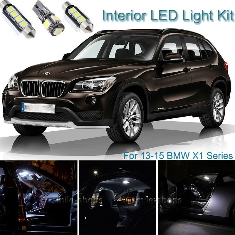 15pcs Xenon White Interior LED Light Package Kit Deal For BMW X1 Series 13-15