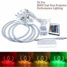 For BMW E46 3 Series Non-HID Halogen Headlight Multi-Color Angel Eyes Halo Rings