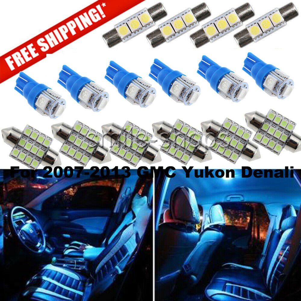 16X Ice Blue LED Car Light Interior Package Kit For 2007-2013 GMC Yukon Denali