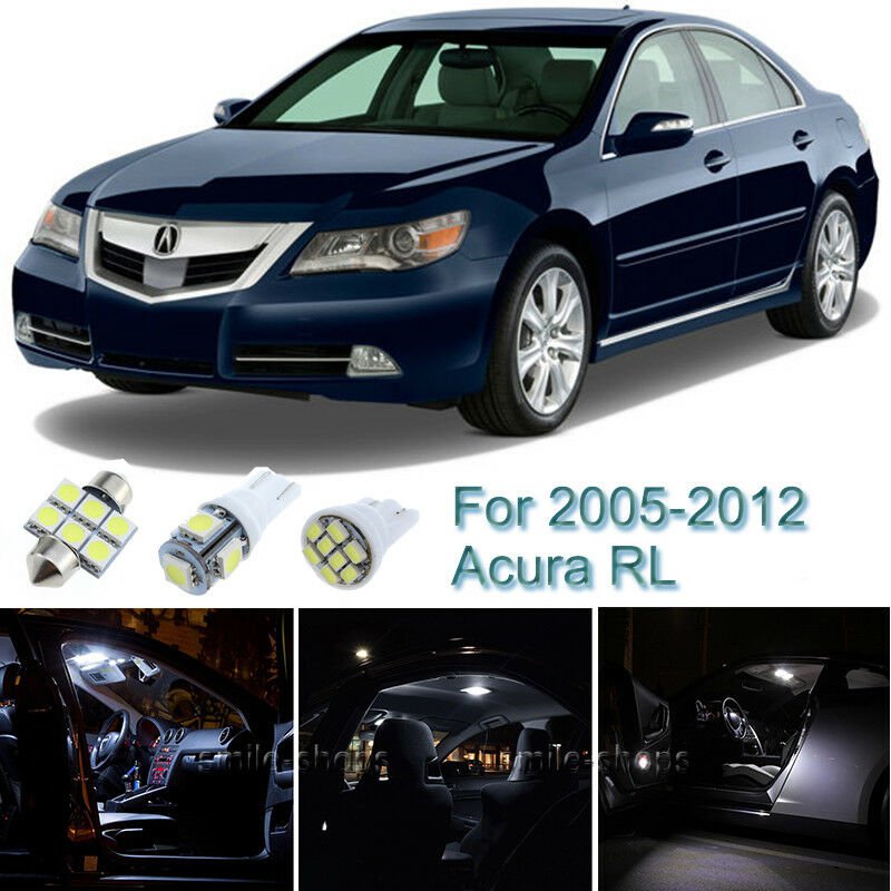 12pcs White Interior LED Light Package Kit For 2005-2009 2010 2011 2012 Acura RL