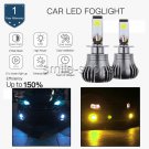 H3 24W 2400LM LED Fog DRL Light Lamp Bulb Dual Color 3000K Yellow+8000K Ice Blue