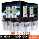 9012 LED Headlight + 5202 Fog Light Combo Kit For 2014 2015 GMC Sierra 1500 2500