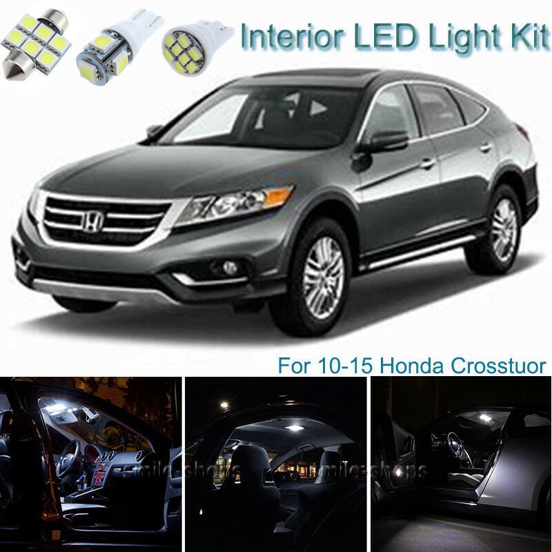 16pcs Xenon White Interior LED Light Package Kit Deal For Honda Crosstuor 10-15