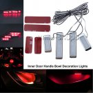 Universal Red 12LED Inner Door Handle Bowl Armrest Interior Atmosphere Lights