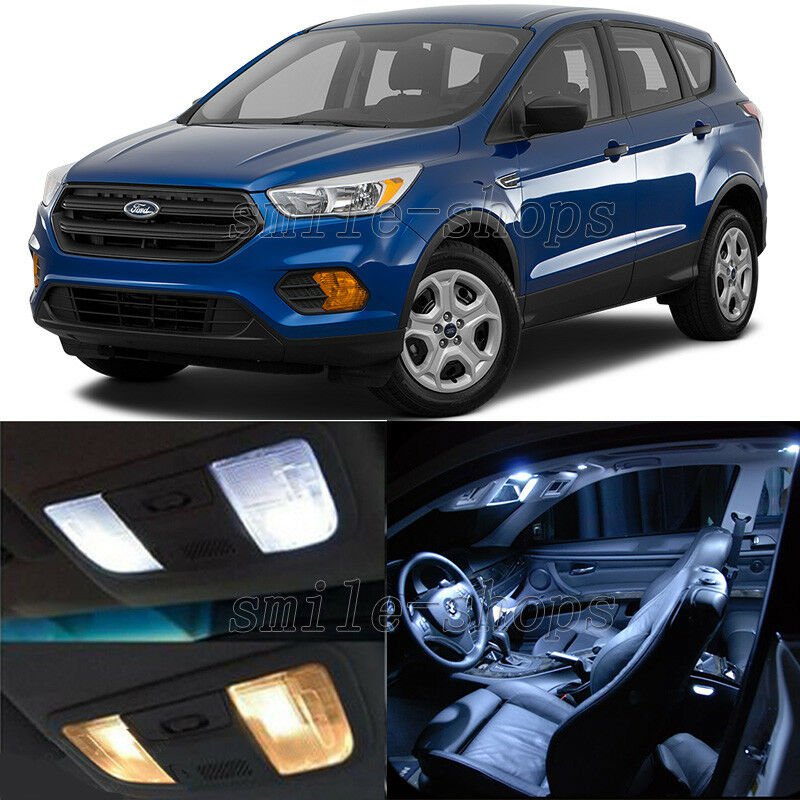 8pcs White Reverse + Tag + Interior LED Lights Fit For 2013-2017 Ford Escape