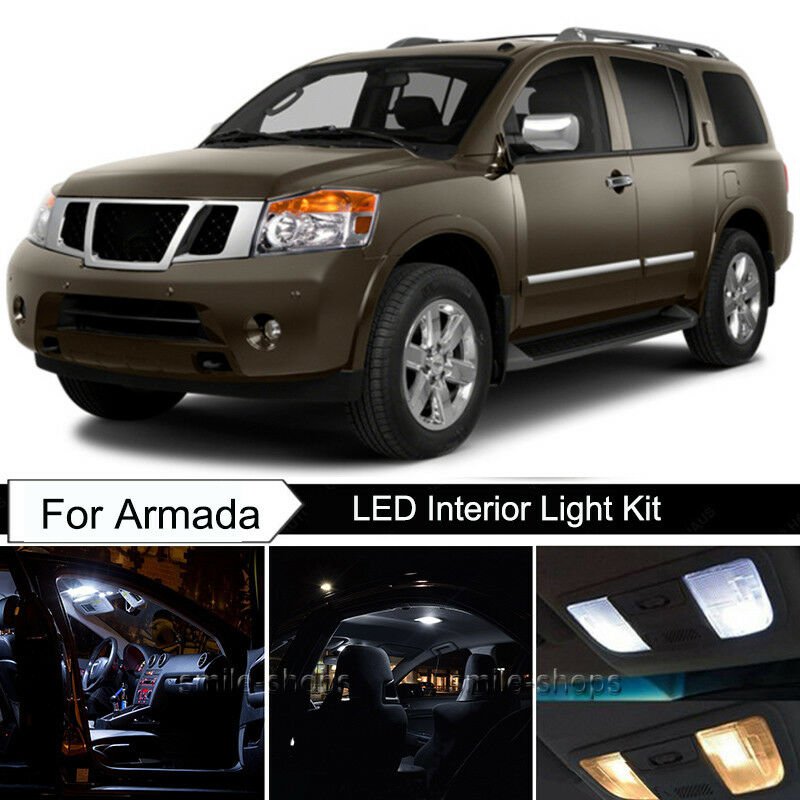 18pcs Xenon White Interior LED Light Package Kit Deal For Nissan Armada 05-14
