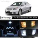 15Pcs White  For 2005-2013 Buick LaCrosse Package Kit LED Interior Car Lights