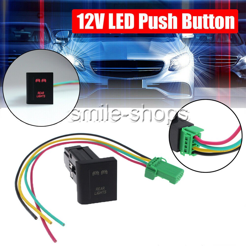 12V RED On-off Push Button Switch for VW Amarok Replace left Side DIY REAR LIGHT