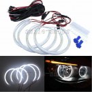BMW 3 series E46 Non-HID Halogen Headlight White LED Angel Eyes Halo Rings Kit