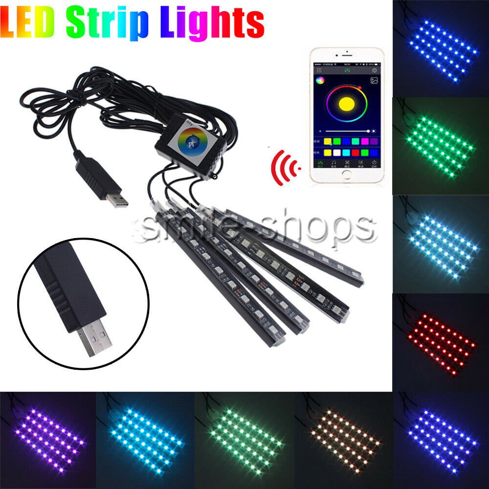 RGB LED Strip Home Decor Car Interior Cabinet Boat Atmosphere Neon Light 16Color