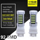2pcs 3157 3156 T25 3155 Ice Blue 92 4014 SMD LED DRL Daytime Running Light Bulb