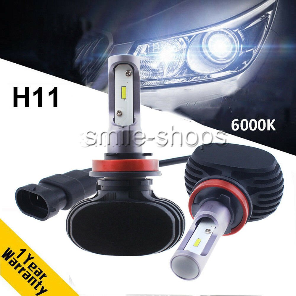 Bright 6000K White H11 H9 H8 LED Headlight Fog Light Bulbs Conversion Kit 8000LM