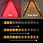 Universal Car DRL Flowing 12LED Strip Headlight Arrow Turn Signal Light RedAmber