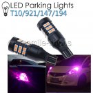 2x Purple Pink Car Parking Lights T10 168 194 2825 2821 W5W 30 SMD 3030 LED Bulb