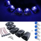 5 Roof Light Cab Marker Smoke Covers+T10 Blue Ceramic Bulb for Chevrolet/GMC C/K