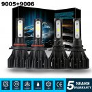 2-sides 9005+9006 COB LED Headlights Conversion Kits total 3240W 486000LM Hi/Lo