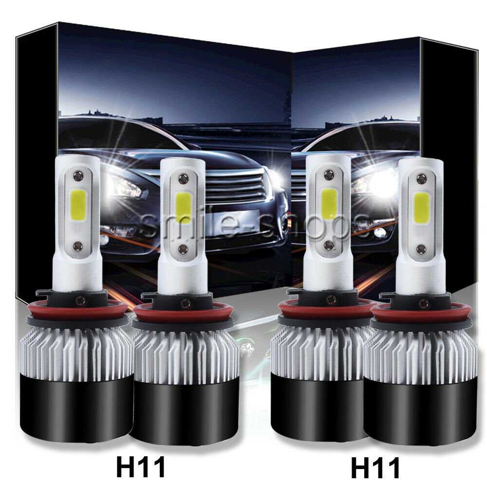 4Pcs LED Headlight Bulbs H11+H11 Combo 2640W 396000LM High Low Beam Fog Lights