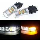 2x 42-2835-SMD 3157 Switchback LED Bulbs For Daytime Running/Turn Signal Lights