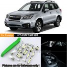 10Pcs 6K White Interior LED Light Package Kit For 14-18 Subaru Forester + Tool