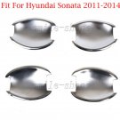 Set Chrome Door Handle Bowl Cover Cup Trim Fit For 2011-2014 Hyundai Sonata