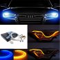 2pcs Car DRL Turn Signal Light Strip Amber Sequential Switchback LED Tube Lamp