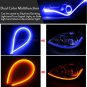 2pcs Car DRL Turn Signal Light Strip Amber Sequential Switchback LED Tube Lamp