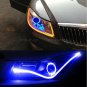 2pcs Car DRL Turn Signal Light Strip Amber Sequential Switchback LED Tube Lamp