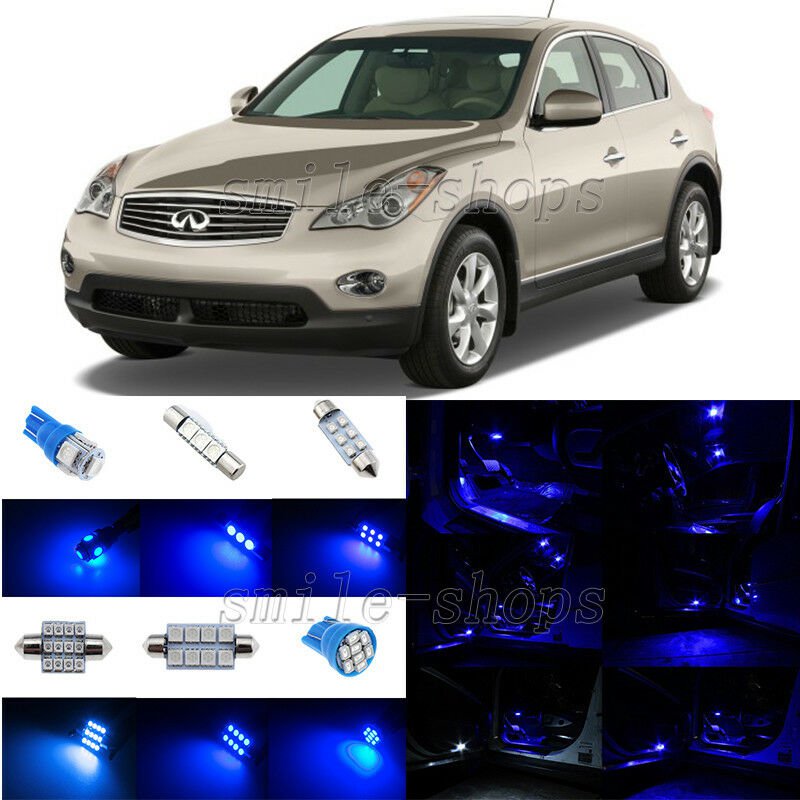 12pcs Ultra Blue LED Interior Light Package Fit For 2008-2011 Infiniti EX35