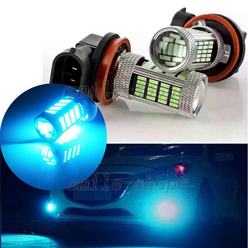 2pcs H11 92-SMD Ice Blue LED Replacement Bulbs For Car Fog Driving Lights DRL