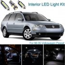 15 x Xenon White Interior LED Light Package Kit Deal For Volkswagen Passat 98-05