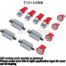 12pcs Bright Red LED Lights Interior Kit for T10 & 42MM Map Dome + License Plate